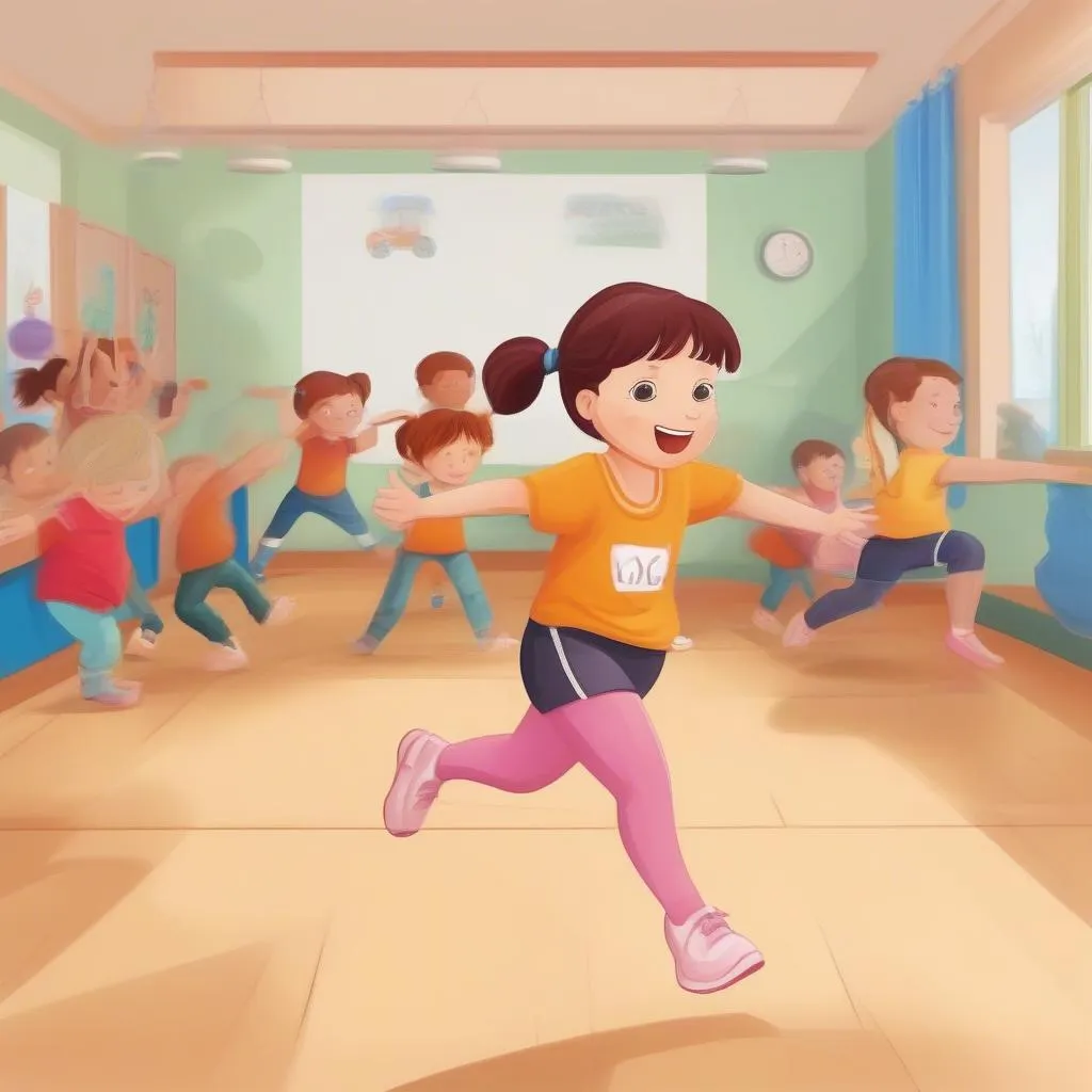 Bé tập aerobic mầm non