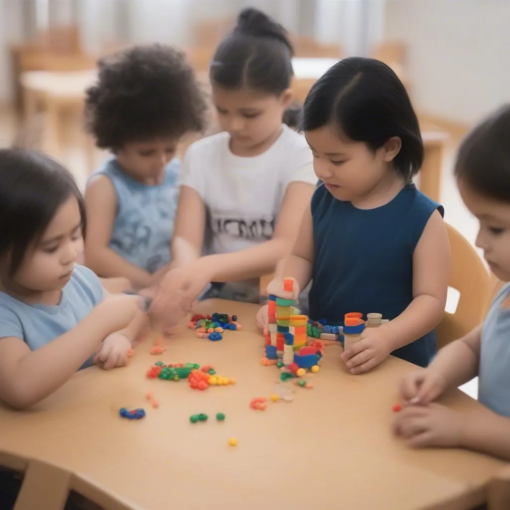 Hoạt động học tập trong trường mầm non Montessori