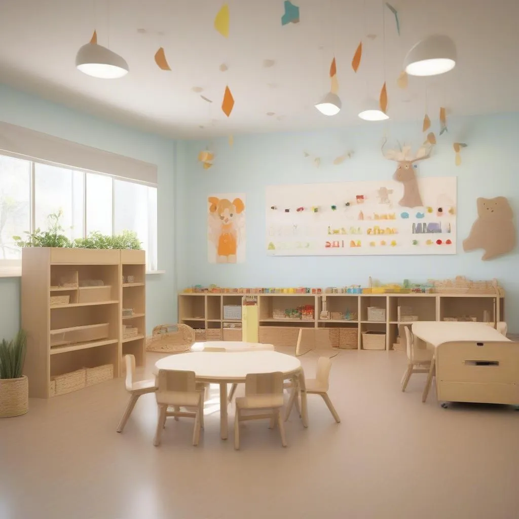 thiết kế lớp học mầm non montessori