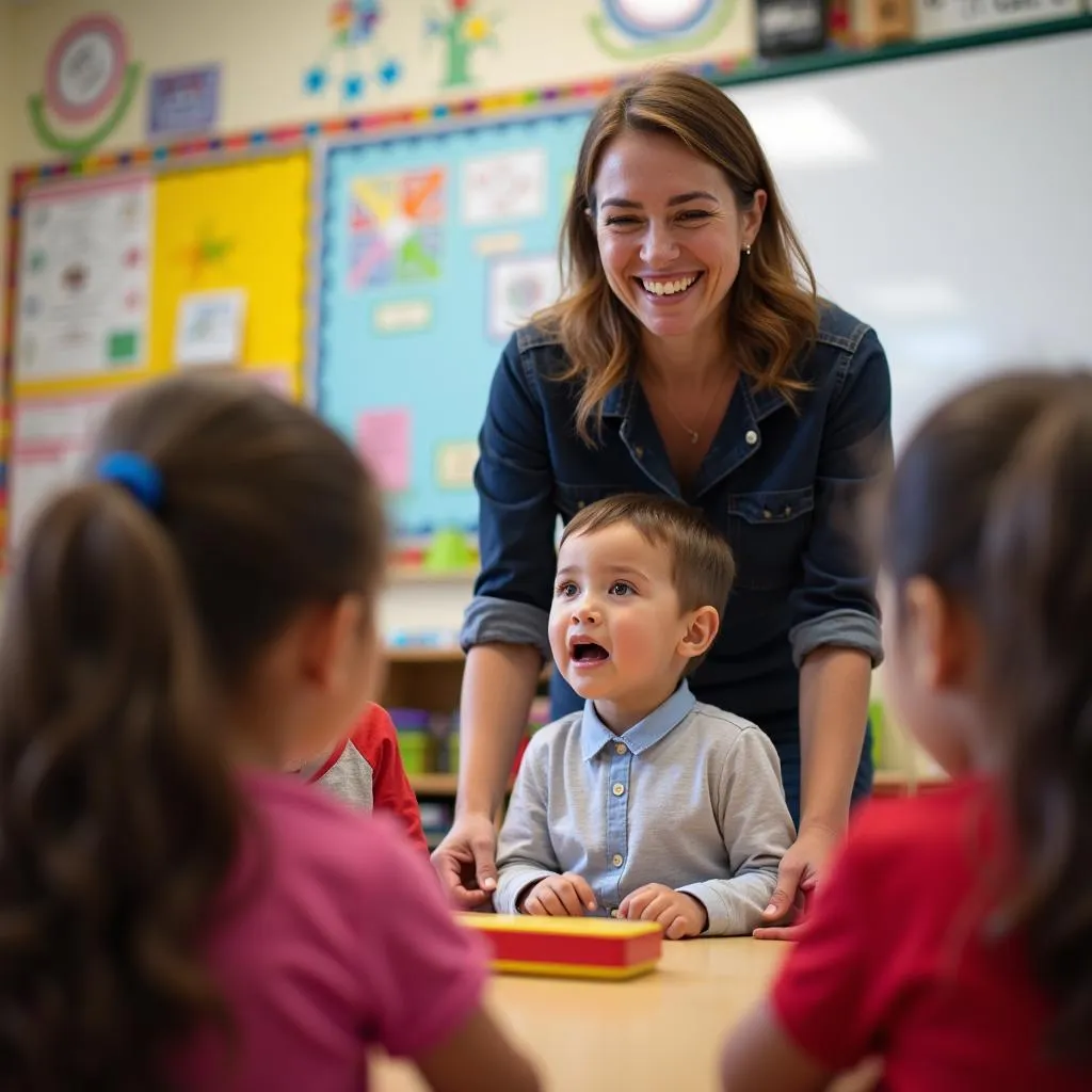 Giáo viên Smile Kindergarten đang dạy trẻ hát