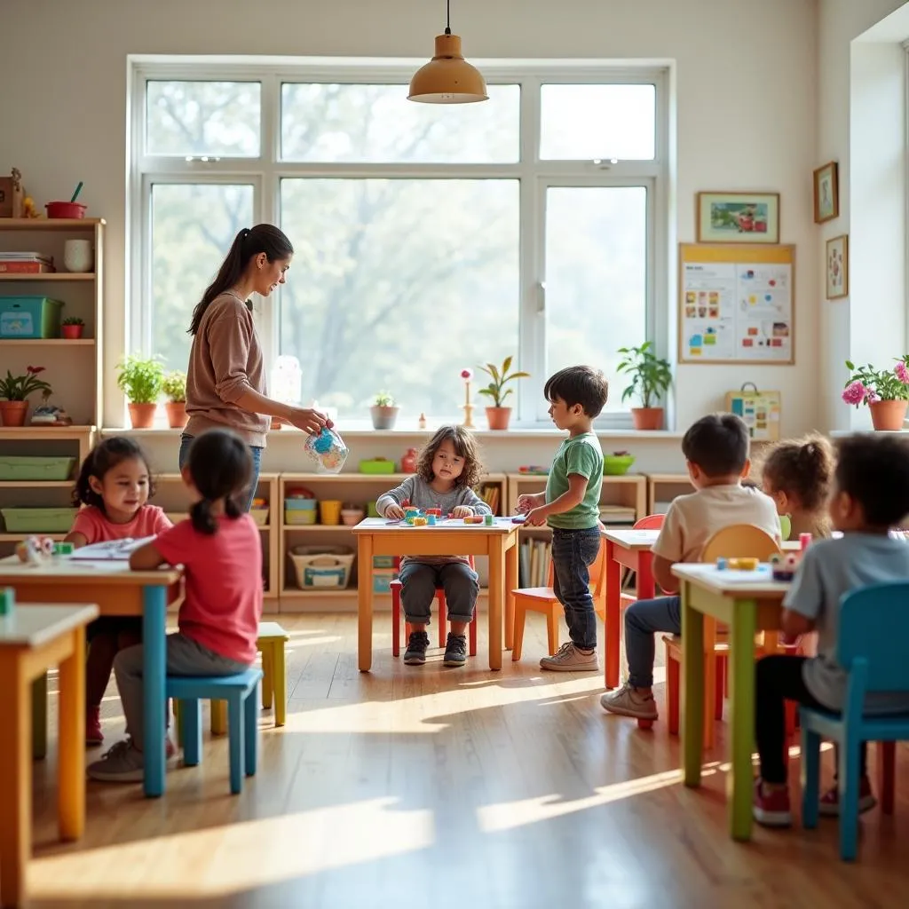 Modern preschool classroom