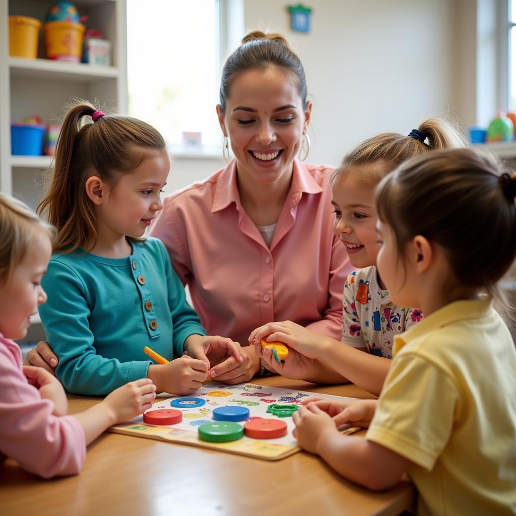 Giáo viên và học sinh tại Mầm non Ngôi Sao Nhí Little Star Kindergarten