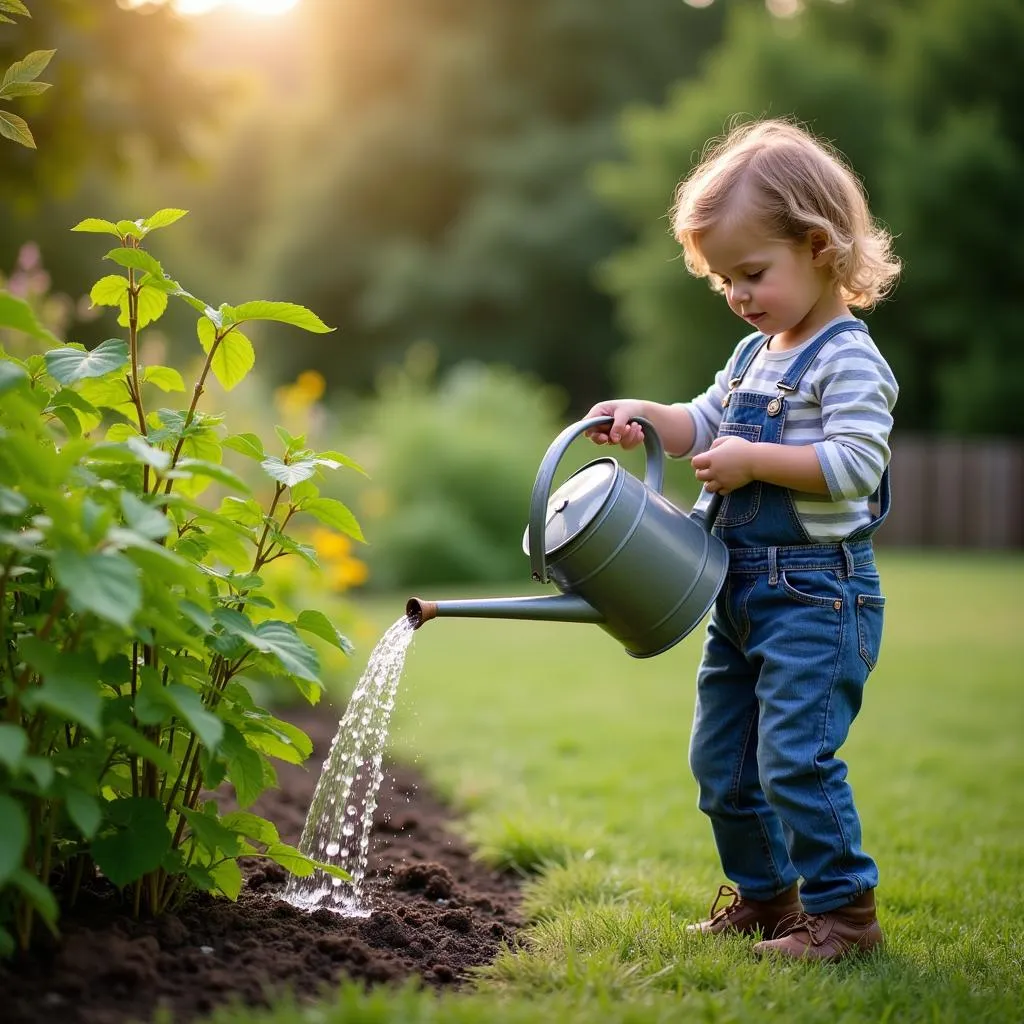 Tưới cây bằng nước mưa là một cách đơn giản để tiết kiệm nước sạch