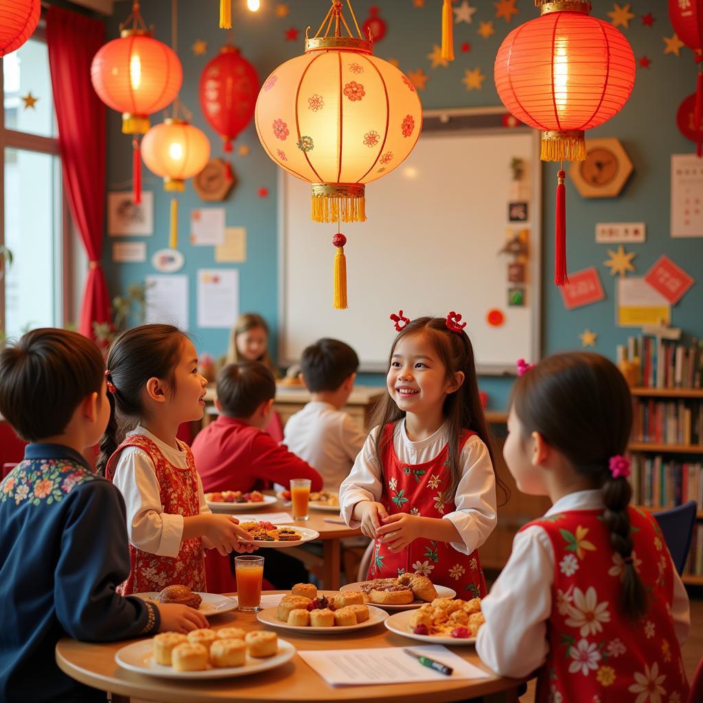 Classroom decoration for Mid-Autumn Festival