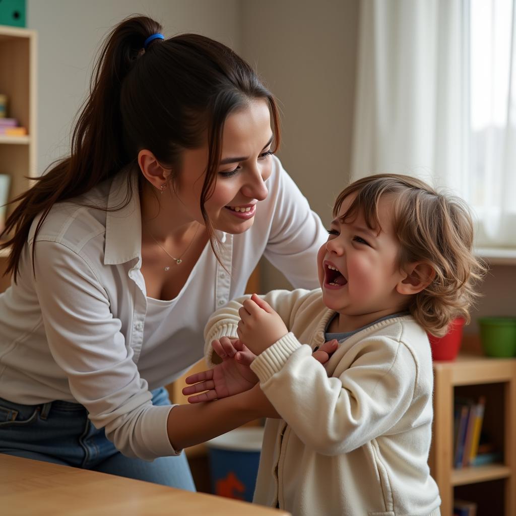 Bạo hành trẻ mầm non: Hình ảnh đau lòng về một bảo mẫu đang đánh trẻ