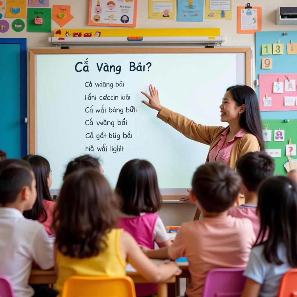 Các bé học hát bài Cá Vàng Bơi