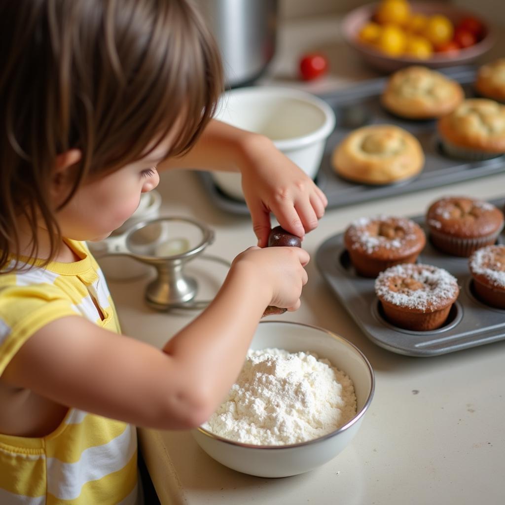 Bé học làm bánh muffin tại Vinschool phát triển nhiều kỹ năng