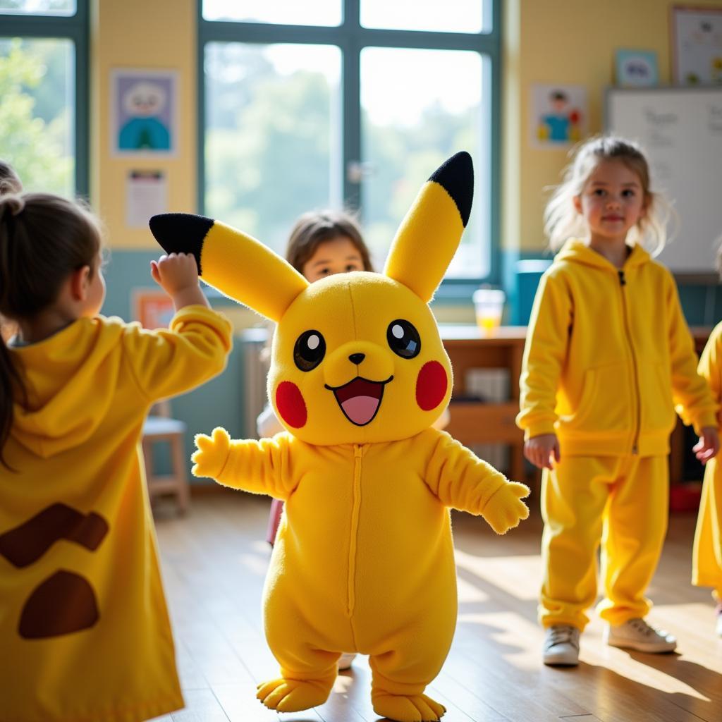 Bé mầm non nhảy Pikachu để phát triển toàn diện