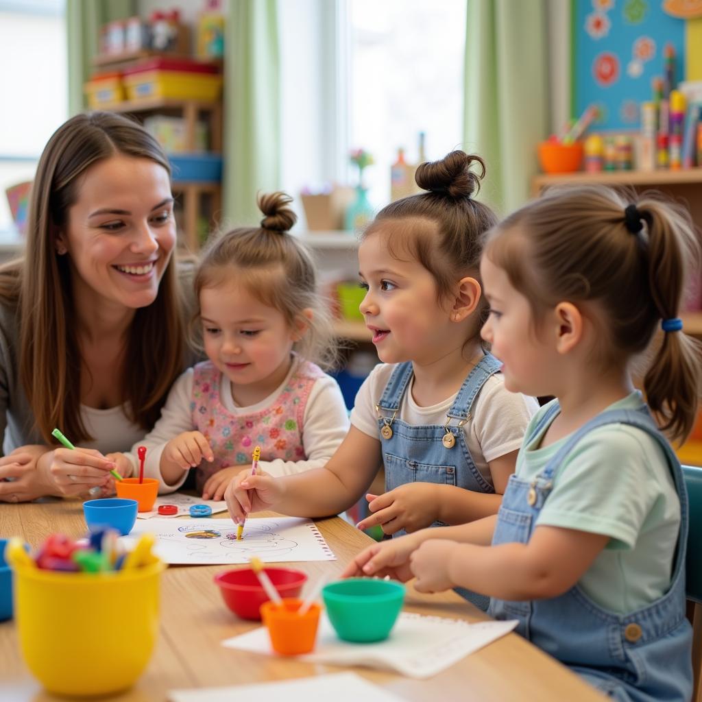 Các bé học tập tại Bee Bee Kinder