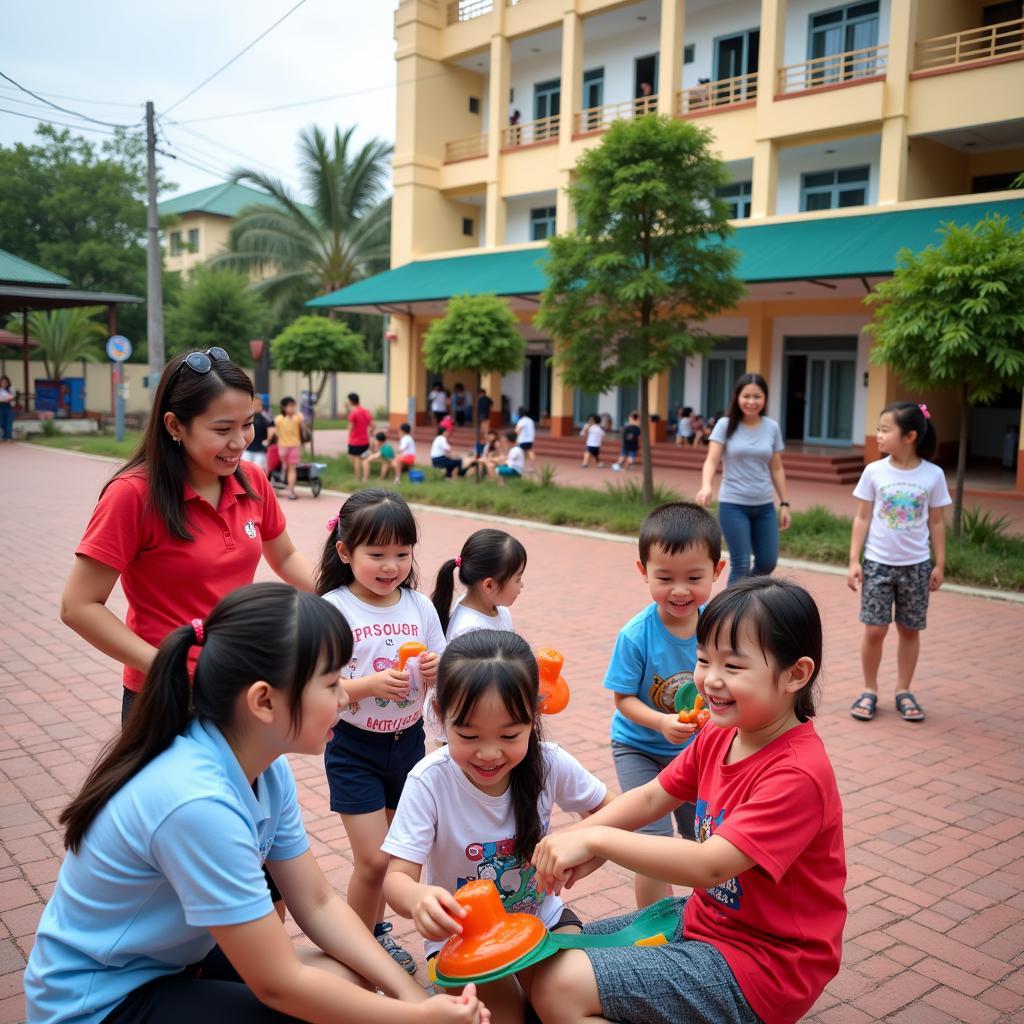 Hoạt động ngoài trời tại Trường Mầm Non Sao Mai 1 Quảng Phú