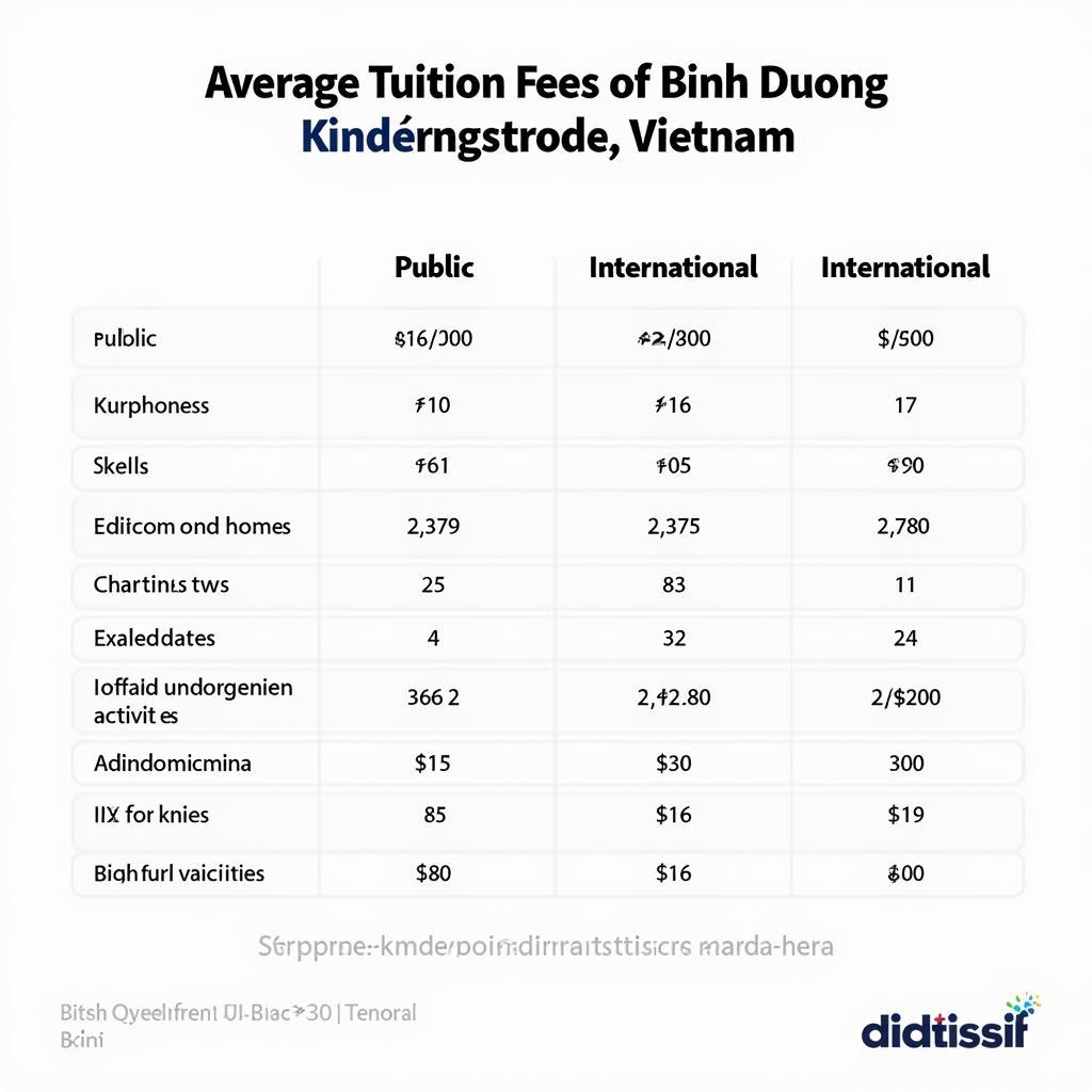 Học phí trường mầm non Bình Dương