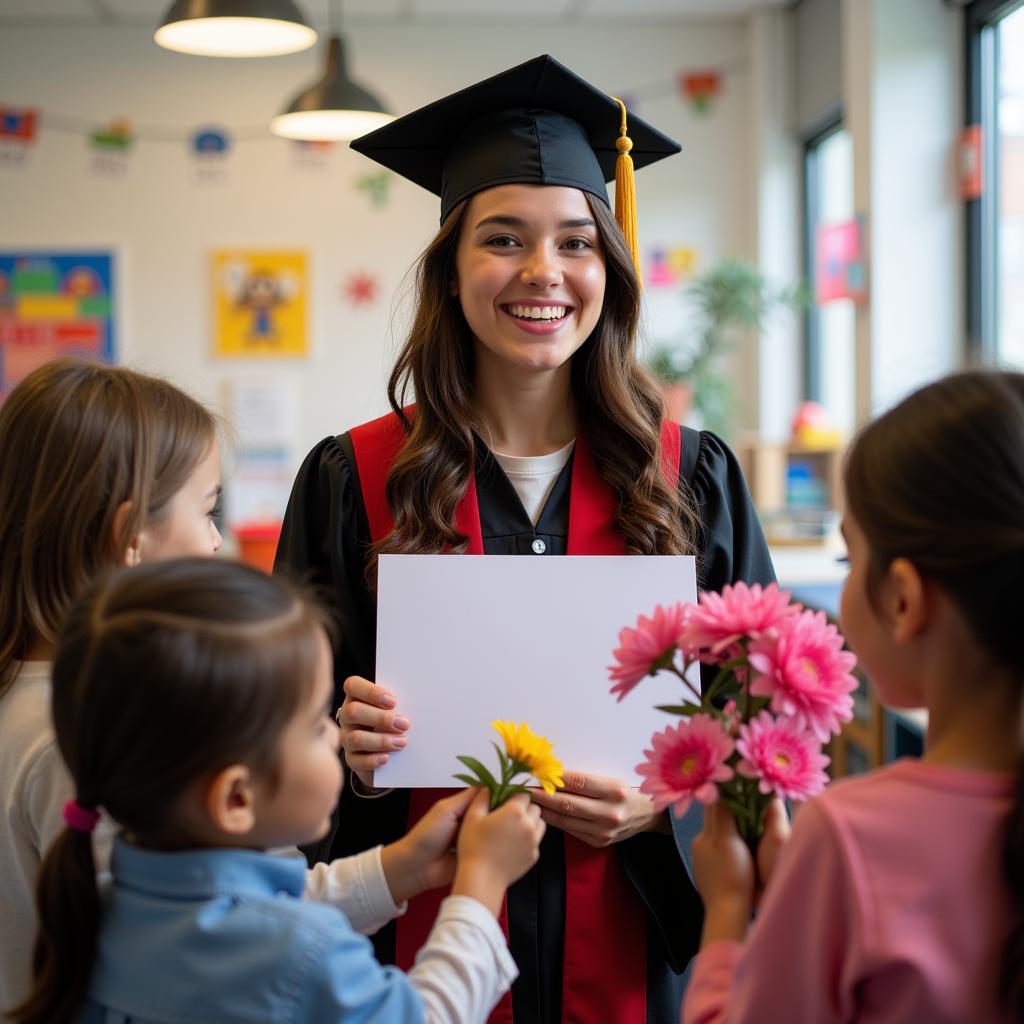 Cô Mai tốt nghiệp liên thông đại học mầm non năm 2018.