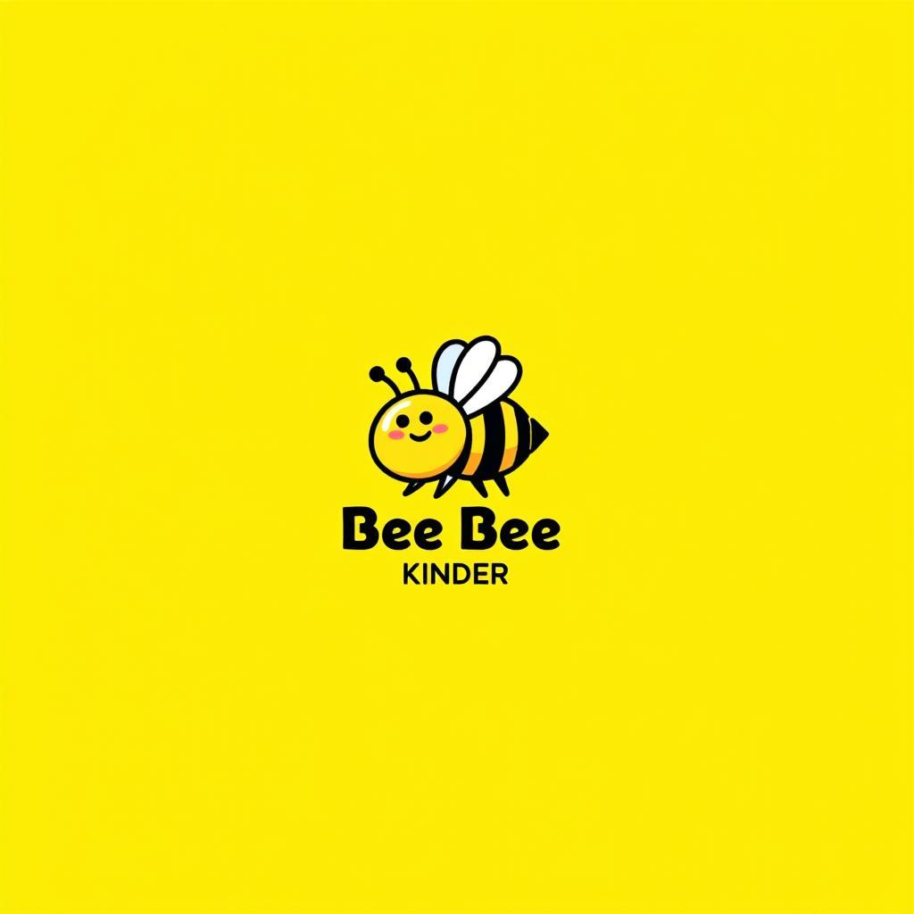 Logo trường mầm non Bee Bee Kinder màu vàng tươi sáng