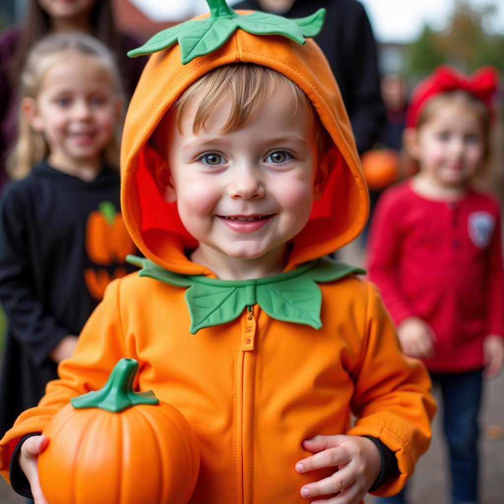 Bé mầm non trong trang phục halloween đáng yêu