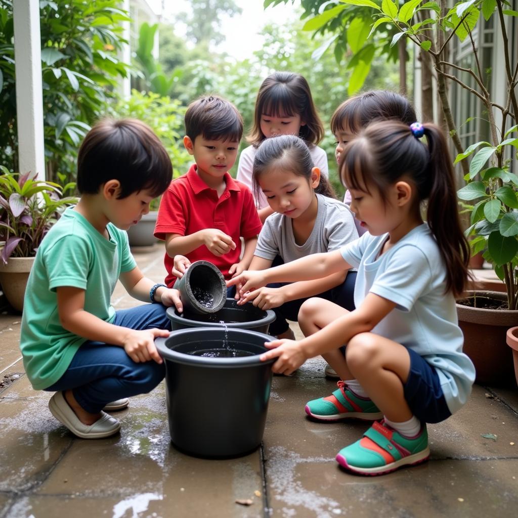 Trẻ em học cách phòng chống sốt xuất huyết