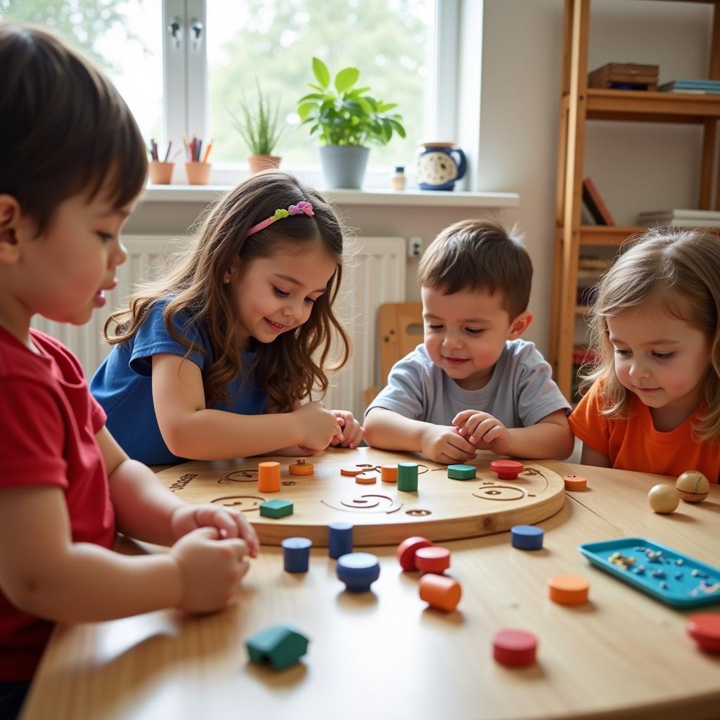 Trẻ em học tập tại Trường Mầm Non Việt Hàn Montessori