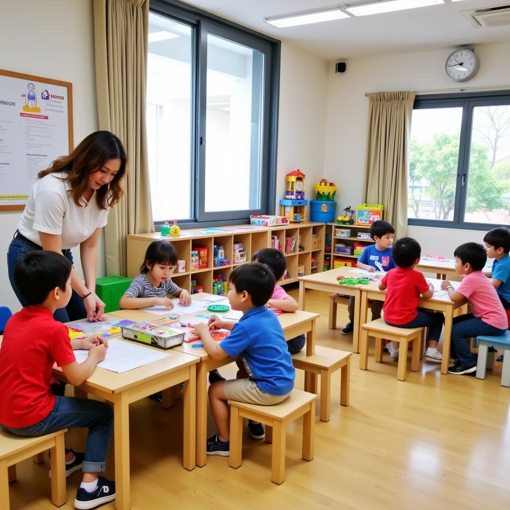 Lớp học tại trường mầm non Bambini Hải Dương