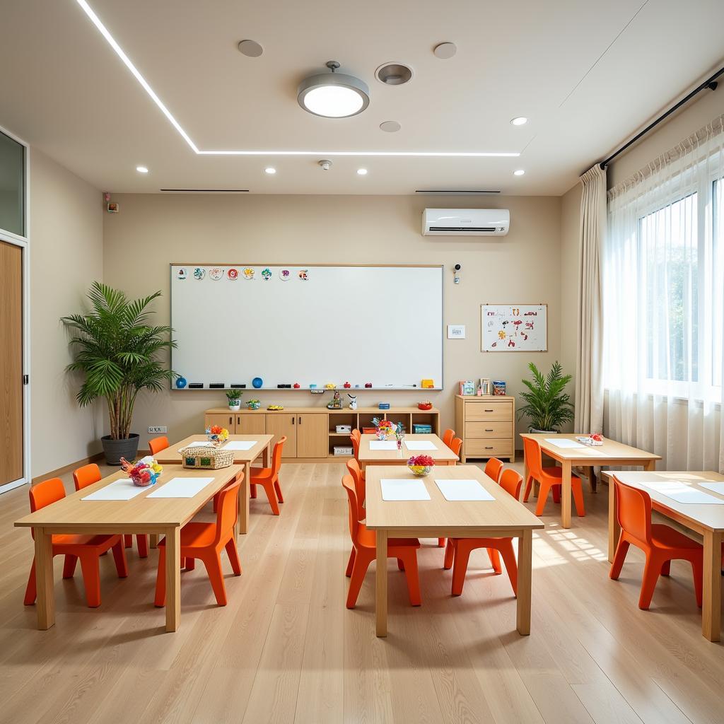 Phòng học hiện đại tại trường mầm non KinderLand Hoàng Như Tiếp