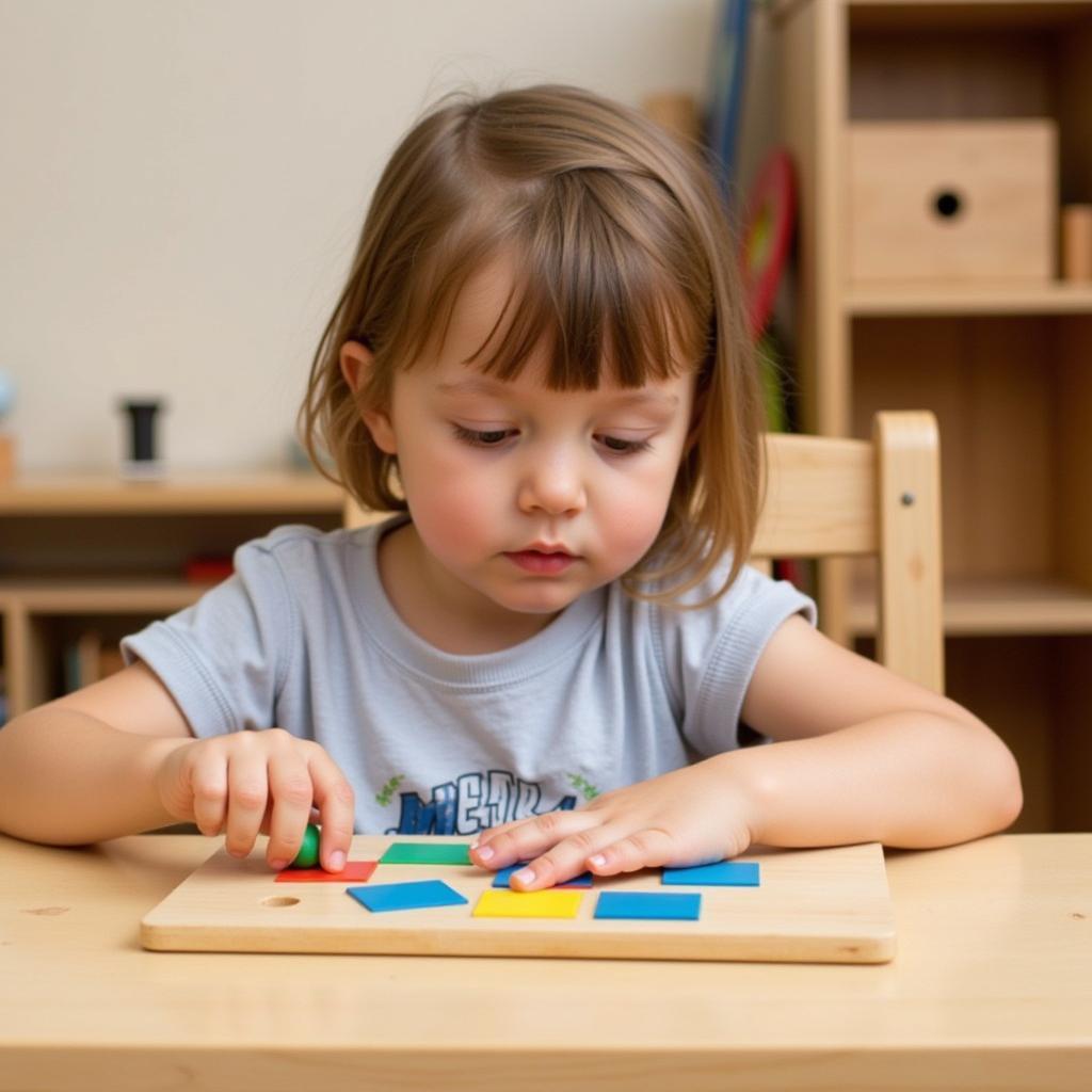 Bé học Montessori tự lập