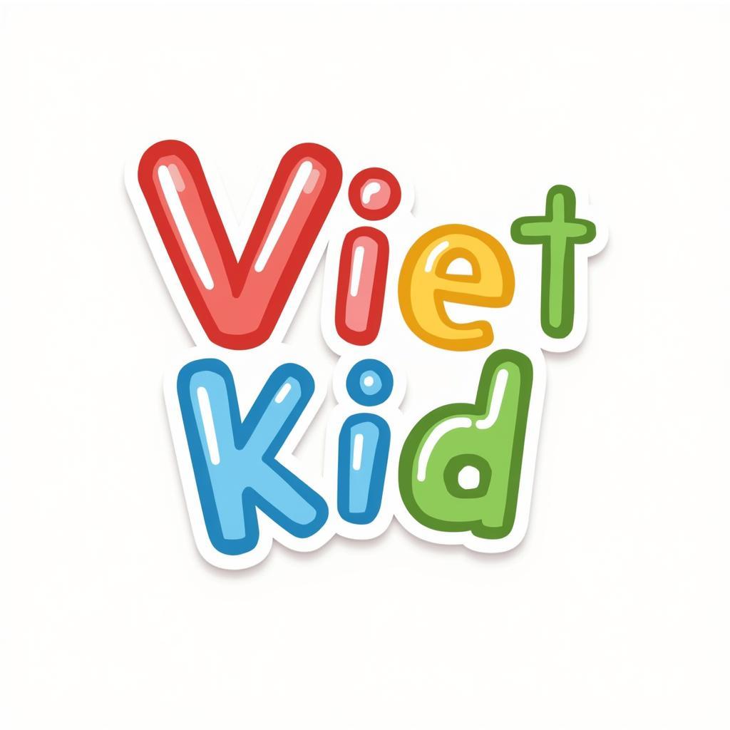 Logo trường mầm non Việt Kid với màu sắc nổi bật, dễ nhận diện.