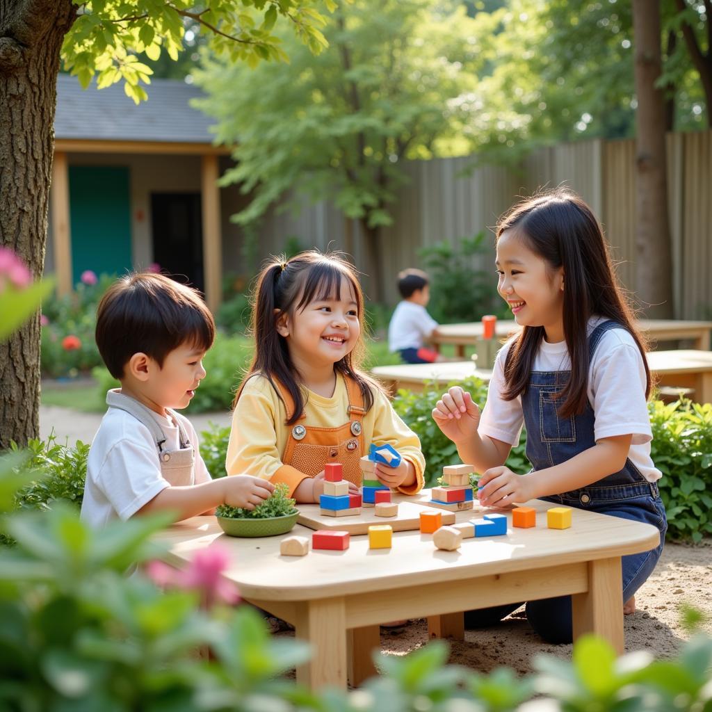 Mầm non Montessori Linh Đàm - Hoạt động ngoài trời