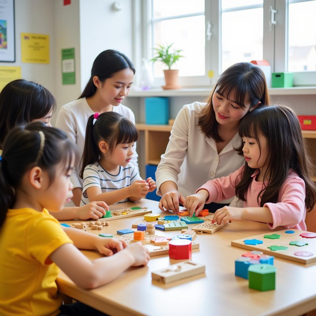 Mầm non Việt Hàn Montessori áp dụng phương pháp giáo dục tiên tiến