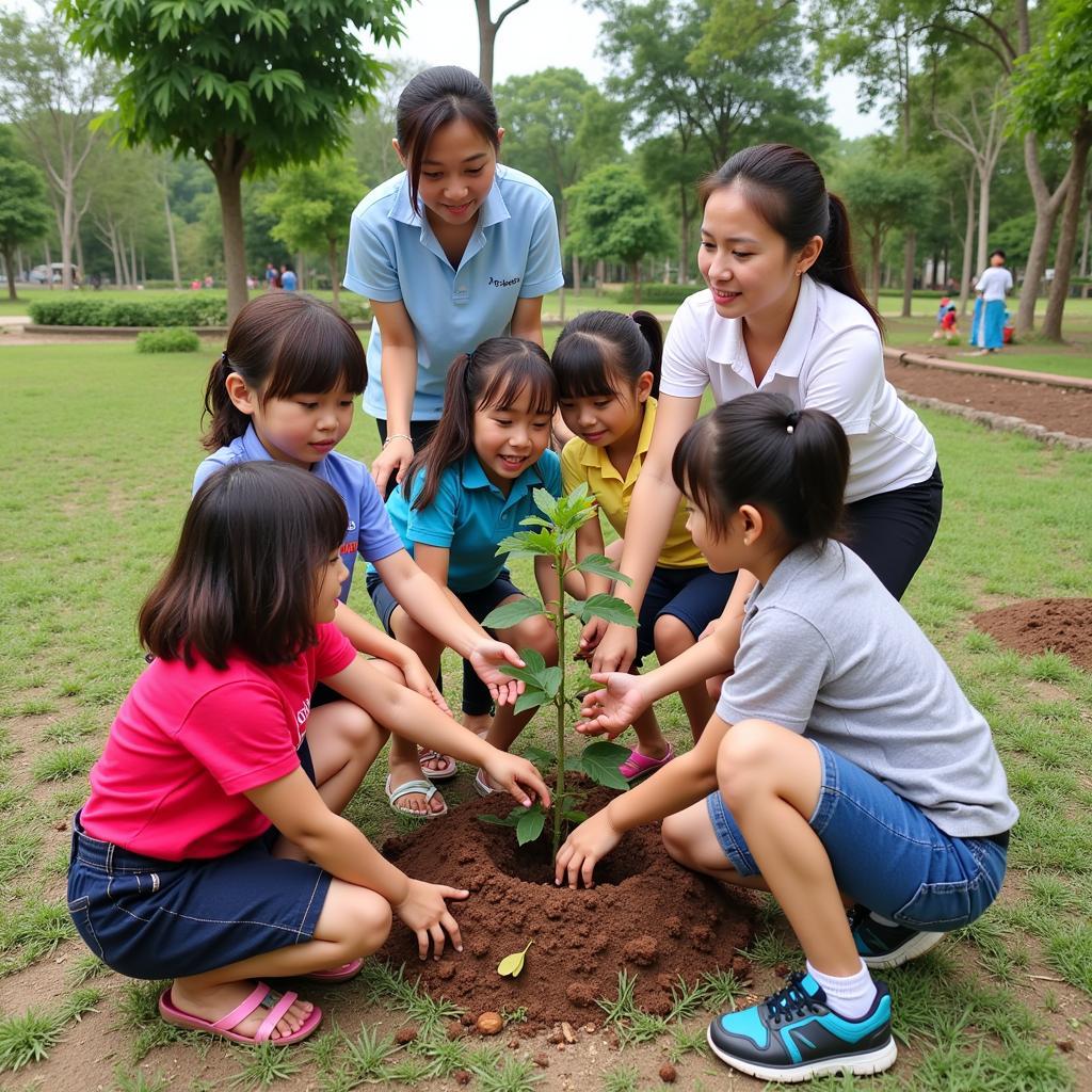 Hoạt động ngoại khóa tại trường mầm non Đoàn Thị Điểm Phú Thượng