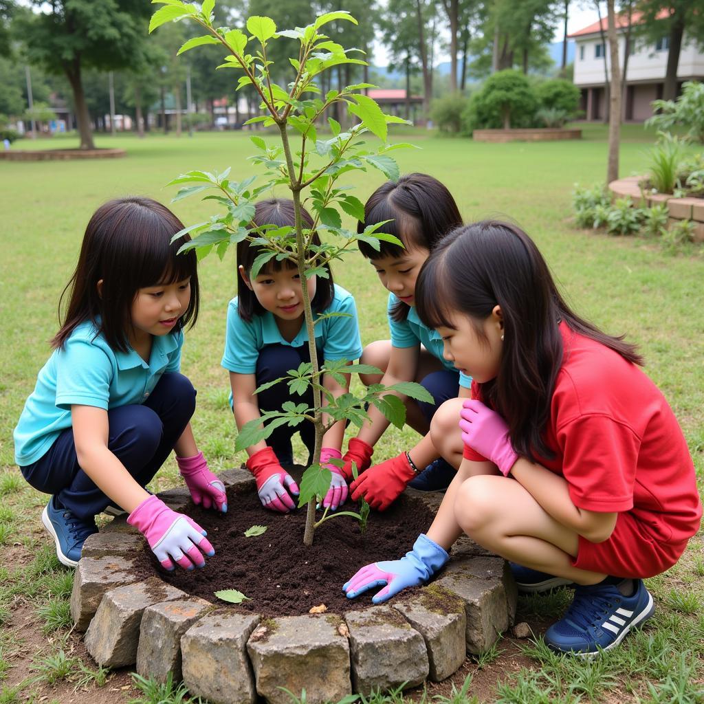 Hoạt động ngoại khóa tại trường mầm non Hoa Anh Đào Bình Chánh