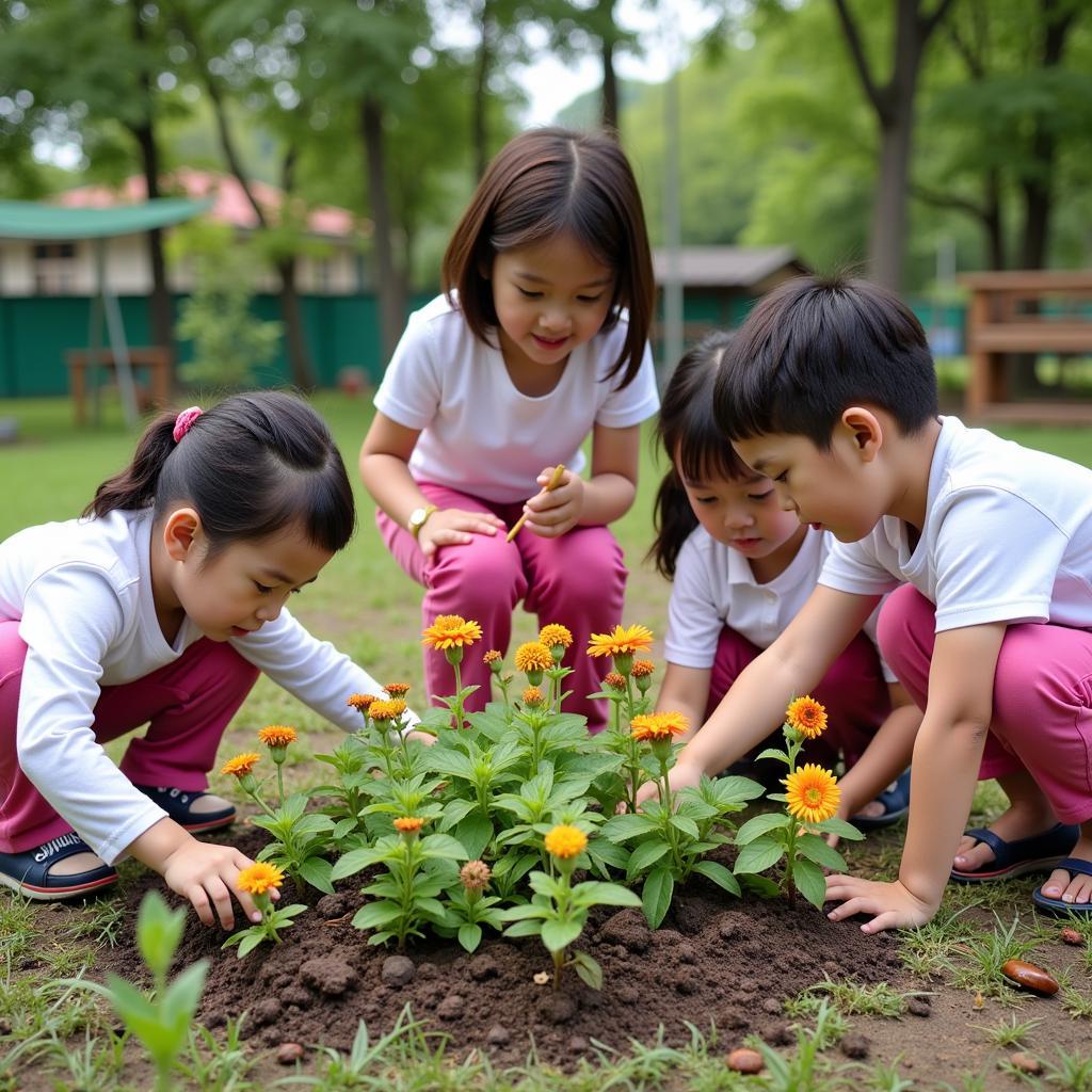 Trường mầm non Hoa Anh Đào tổ chức nhiều hoạt động ngoại khóa bổ ích