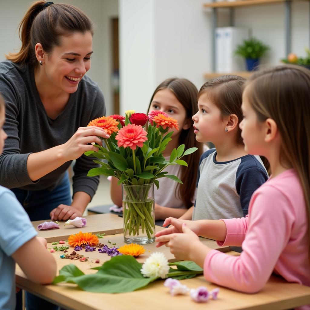 Giáo án cắm hoa lớp mẫu giáo