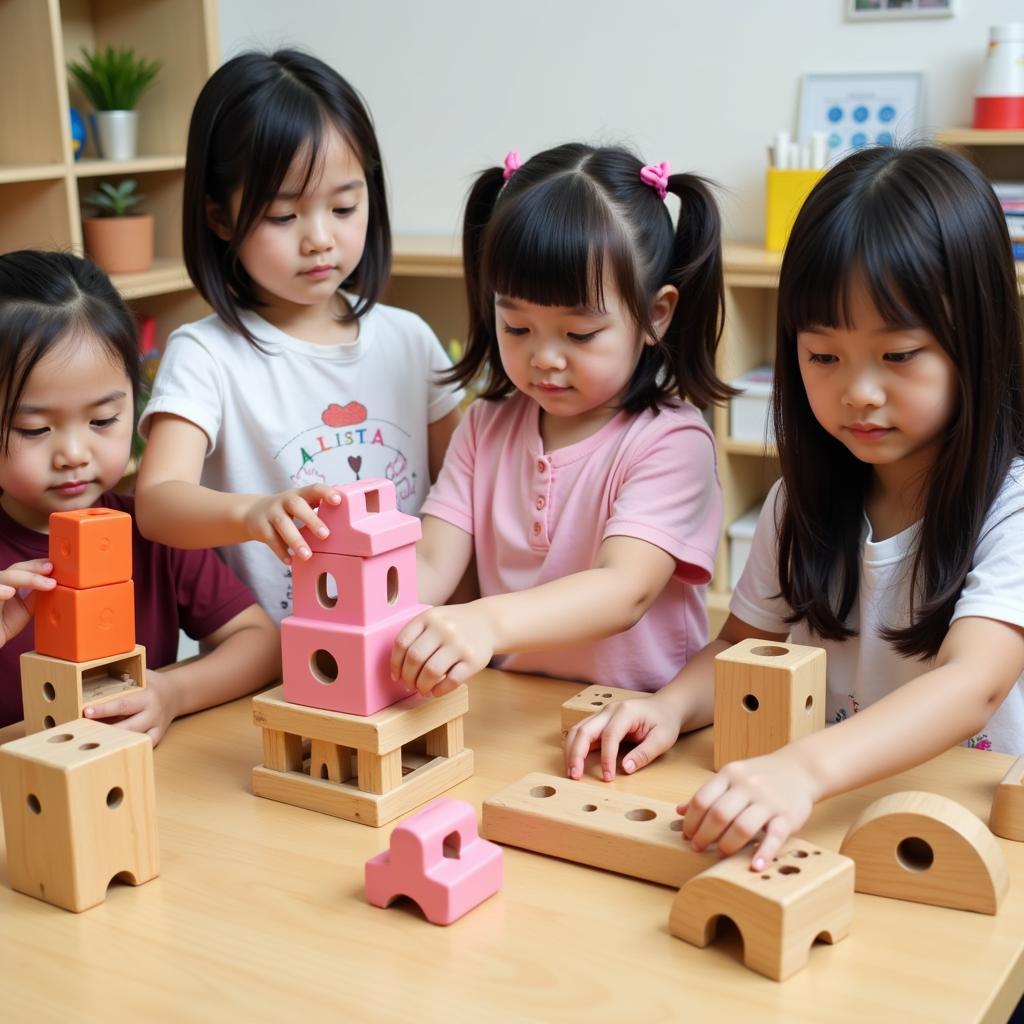 Hoạt động học tập tại trường mầm non Montessori Cầu Giấy