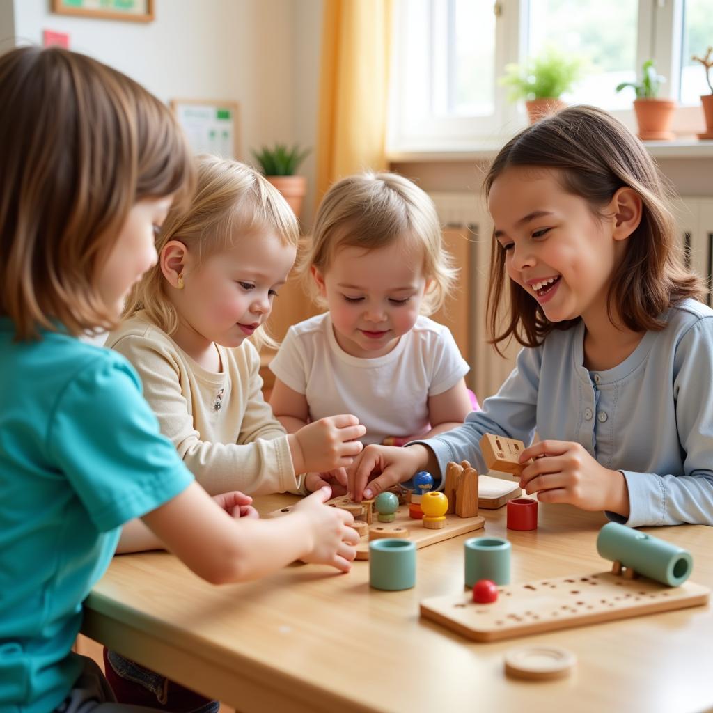 Học sinh trường mầm non Montessori Mỹ Đình