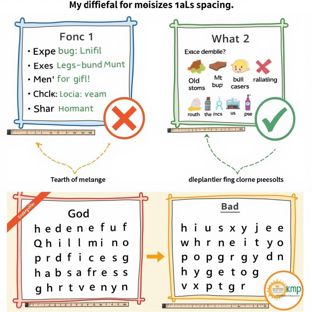 Kích Thước Mẫu Font Mầm Non