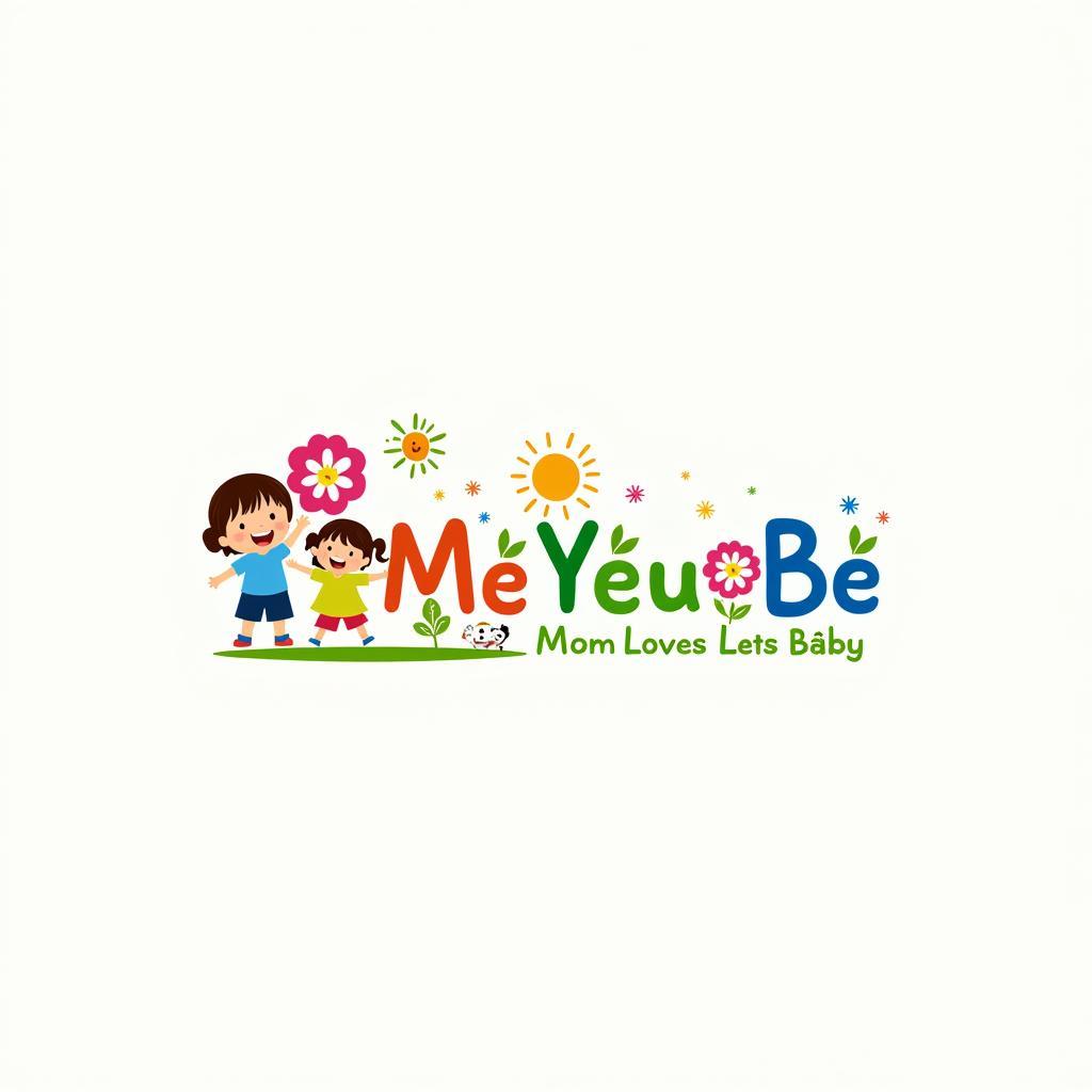 Logo mầm non Mẹ Yêu Bé với màu sắc tươi sáng