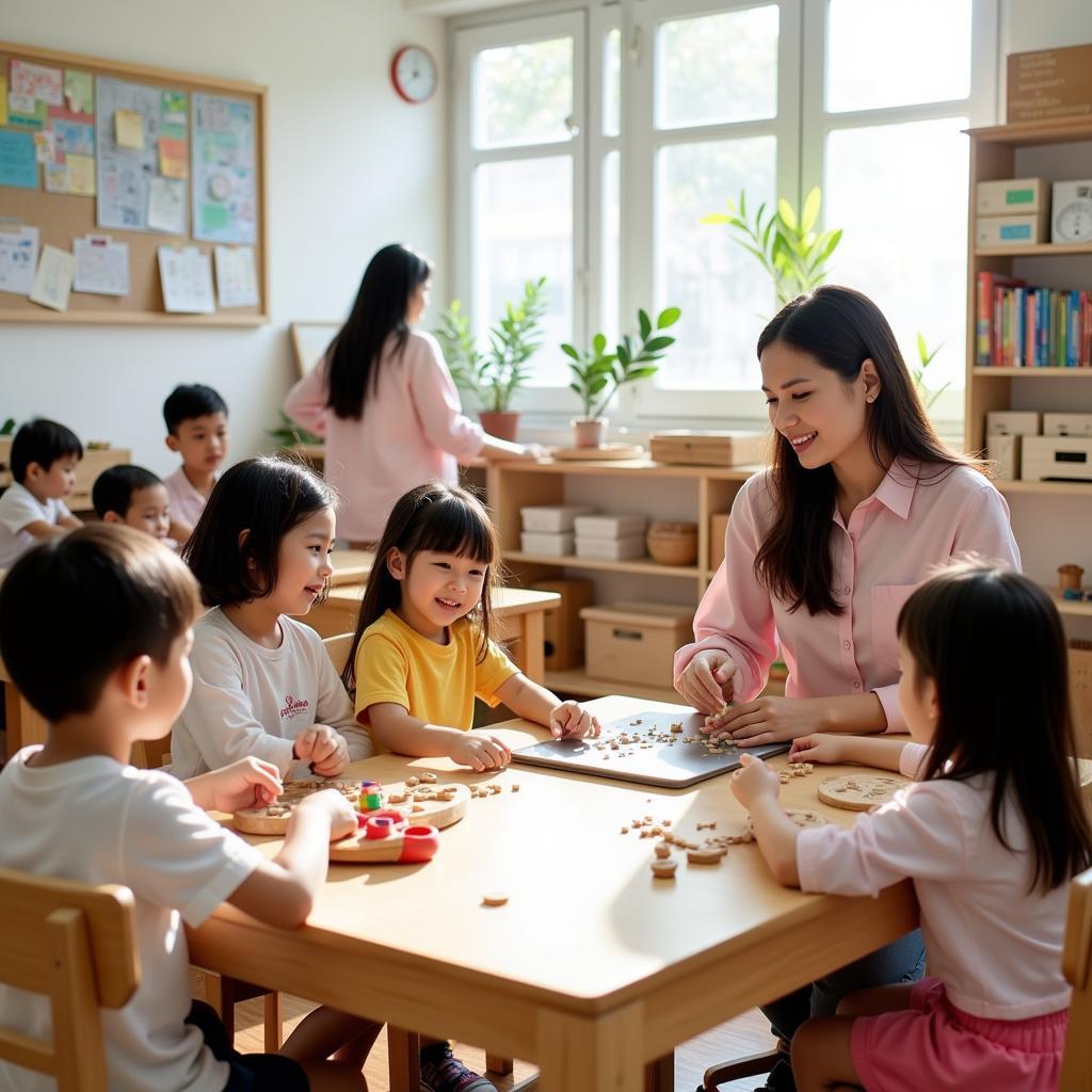 Trường mầm non Montessori Bắc Ninh: Phương pháp học tập